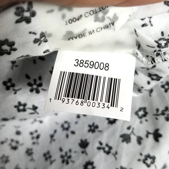 Court & Rowe White Black Mini Floral Print Button Up Blouse - Picture 9 of 9